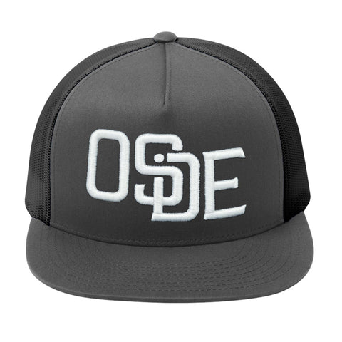 Gray and White Trucker