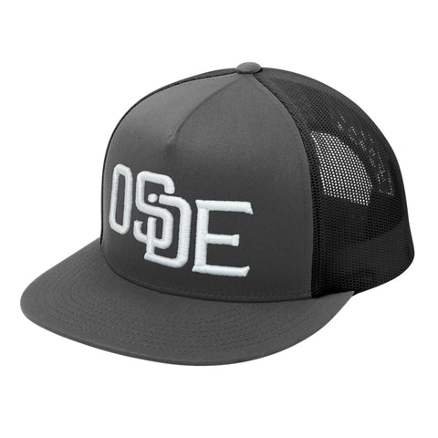 Gray and White Trucker