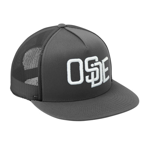 Gray and White Trucker